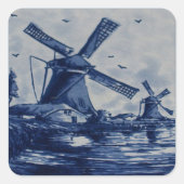 アンティークデルフトブルータイル – ウィンドミルズバイザウォーター スクエアシール (正面)