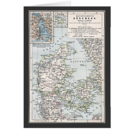 アンティークデンマークの地図,デンマーク語,デンマーク語, 1905