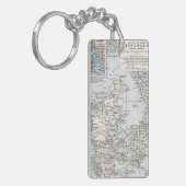 アンティークデンマークの地図,デンマーク語,デンマーク語, 1905 キーホルダー (正面左)