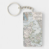アンティークデンマークの地図,デンマーク語,デンマーク語, 1905 キーホルダー (正面)