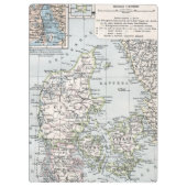 アンティークデンマークの地図,デンマーク語,デンマーク語, 1905 クリップボード (裏面)