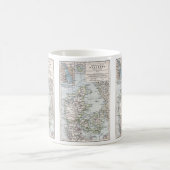 アンティークデンマークの地図,デンマーク語,デンマーク語, 1905 コーヒーマグカップ (中央)