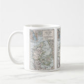 アンティークデンマークの地図,デンマーク語,デンマーク語, 1905 コーヒーマグカップ (左)