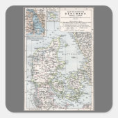 アンティークデンマークの地図，デンマーク語，デンマーク語， 1905 スクエアシール (正面)