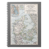 アンティークデンマークの地図,デンマーク語,デンマーク語, 1905 ノートブック (正面)