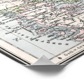 アンティークデンマークの地図,デンマーク語,デンマーク語, 1905 ポスター (角)