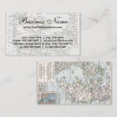 アンティークデンマークの地図，デンマーク語，デンマーク語， 1905 名刺 (正面/裏面)