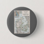アンティークデンマークの地図,デンマーク語,デンマーク語, 1905 缶バッジ (正面)