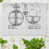 アンティークトイ1908ロリーポリ特許スケッチ キッチンタオル (折り畳み)