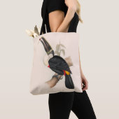 アンティークトゥーカン鳥絵画野生動物 トートバッグ (クローズアップ)