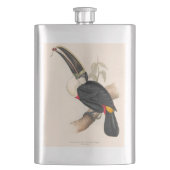 アンティークトゥーカン鳥絵画野生動物 フラスク (正面)