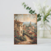 アンティークトスカーニロマンチック油絵旅行芸術 ポストカード (スタンド正面)