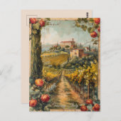 アンティークトスカーニロマンチック油絵旅行芸術 ポストカード (正面/裏面)