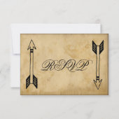 アンティークトライバルアローウェディングRSVPカード 出欠カード (裏面)