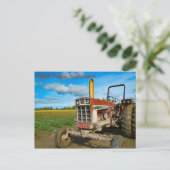 アンティークトラクターインザチューリップフィールド ポストカード (スタンド正面)