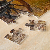 アンティークトラクターサウスダコタ。クリスマスの挨拶 ジグソーパズル (側面)