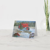 アンティークトラクターハッピーホリデーズアットザツリーファーム カード (正面)