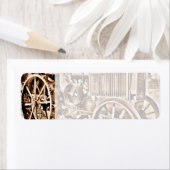 アンティークトラクターファーム設備クラシックセピア ラベル (インサイチュ)