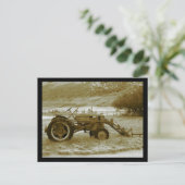 アンティークトラクター葉書 ポストカード (スタンド正面)