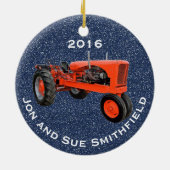 アンティークトラクター"(お名前)" & "20XX" セラミックオーナメント (裏面)