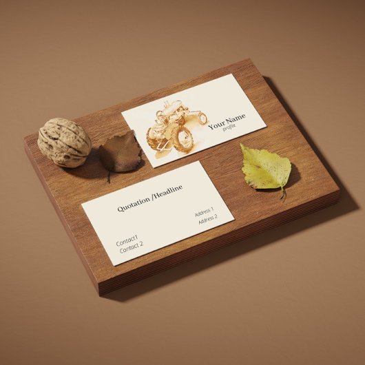 アンティークトラクター – 水色 名刺