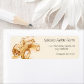 アンティークトラクター – 水色no2 ラベル (インサイチュ)