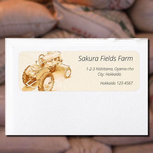 アンティークトラクター – 水色no2 ラベル