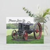 アンティークトラクタ誕生日 招待状 (スタンド正面)