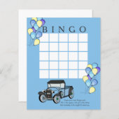 アンティークトラックとバルーンのビンゴカード (正面/裏面)