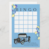アンティークトラックとバルーンのビンゴカード (正面/裏面)