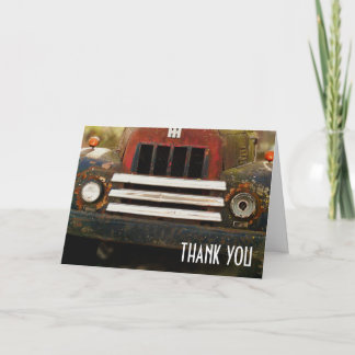 アンティークトラックのグリルにお礼 サンキューカード