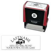 アンティークトラックアドレス自己インクスタンプ セルフインキングスタンプ (インサイチュ)