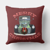アンティークトラックリバーシブルクリスマスピロー クッション (裏面)