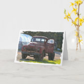 アンティークトラック誕生日カード カード (黄色い花)