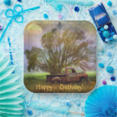 アンティークトラック誕生日 ペーパープレート (パーティー)