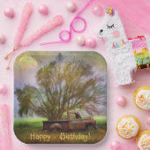 アンティークトラック誕生日 ペーパープレート (パーティー)