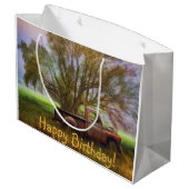 アンティークトラック誕生日 ラージペーパーバッグ (裏面アングル)