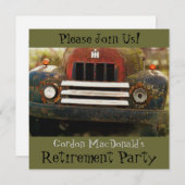 アンティークトラック退職パーティー招待状 招待状 (正面/裏面)