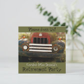 アンティークトラック退職パーティー招待状 招待状 (スタンド正面)