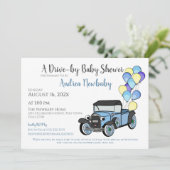 アンティークトラック駆動バイベビーシャワー招待状 招待状 (スタンド正面)