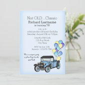 アンティークトラック(バルーン付き)誕生日 招待状 (スタンド正面)