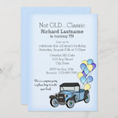 アンティークトラック（バルーン付き）誕生日 招待状 (正面/裏面)