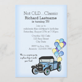 アンティークトラック（バルーン付き）誕生日 招待状