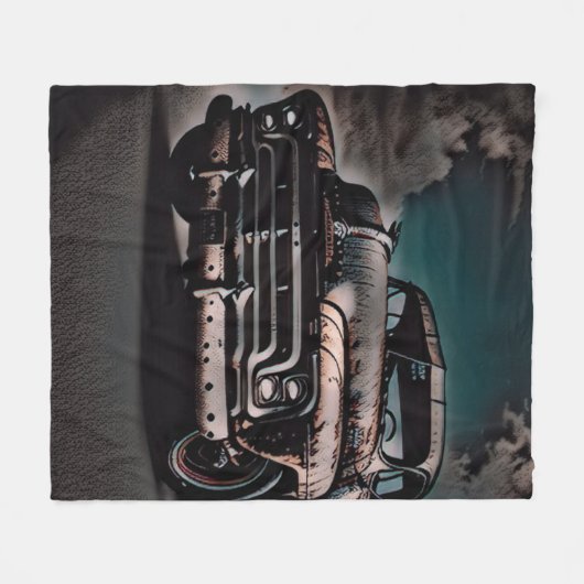 アンティークトラック – 時代を超越したクラシック フリースブランケット (正面(横))