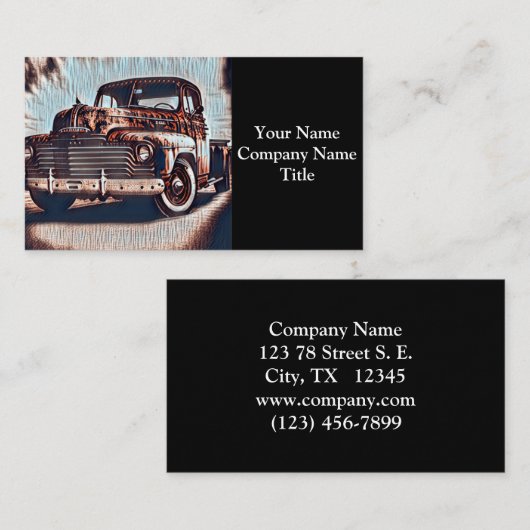 アンティークトラック – 時代を超越したクラシック 名刺 (正面/裏面)