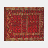 アンティークトルクメン柄 フリースブランケット (正面(横))
