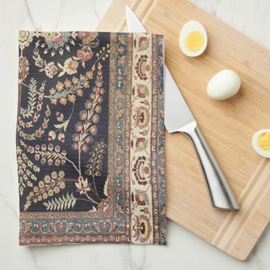 アンティークトルコのペルシャのカーペットテクスチャ キッチンタオル (四つ折り)