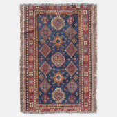 アンティークトルコペルシャカーペットラグ スローブランケット (正面縦)