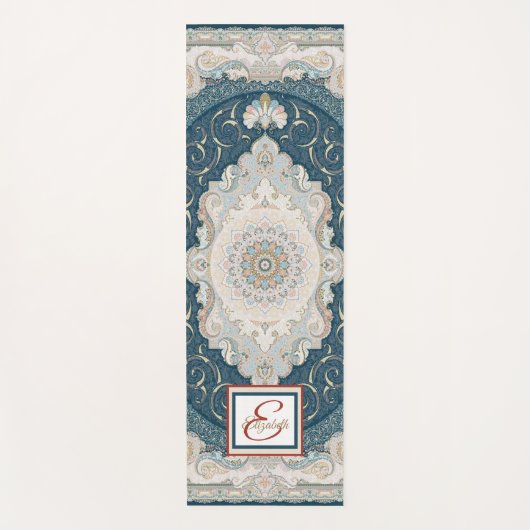 アンティークトルコペルシャカーペットラグ ヨガマット (正面)