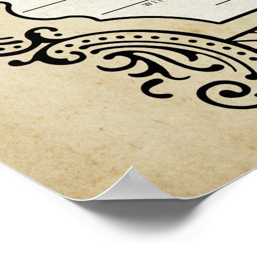 アンティークトレリ縁どスフレ結婚ームの証明書 ポスター (角)